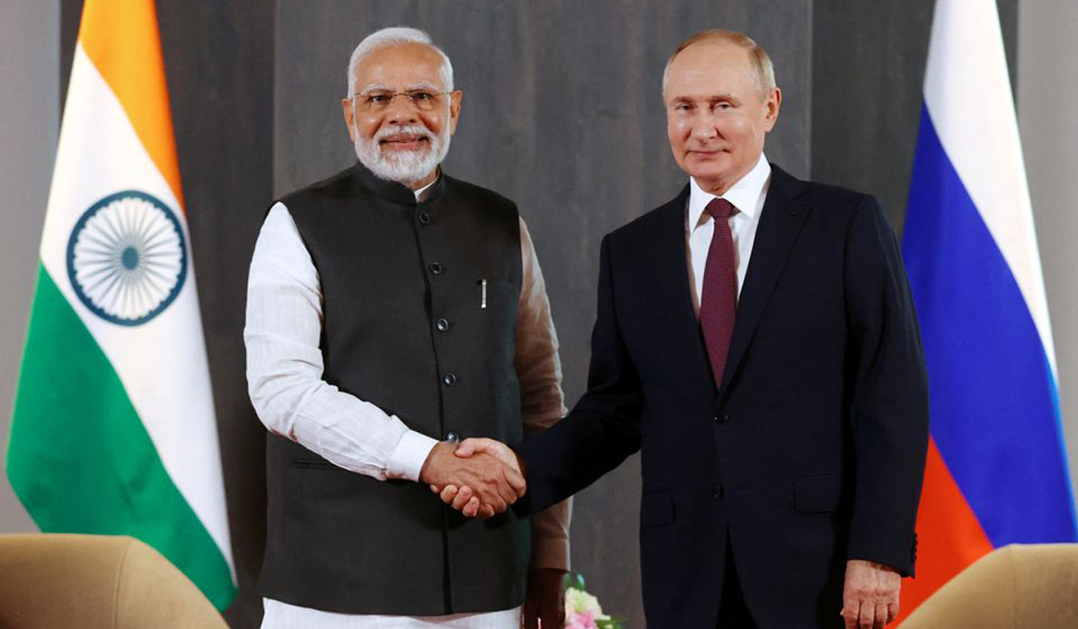 Russian President Vladimir Putin and Indian Prime Minister Narendra Modi